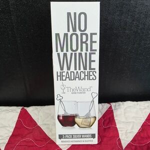 PureWine The Wand Wine Purifier‎ 3-Pack Silver Histamine Sulfite Filter